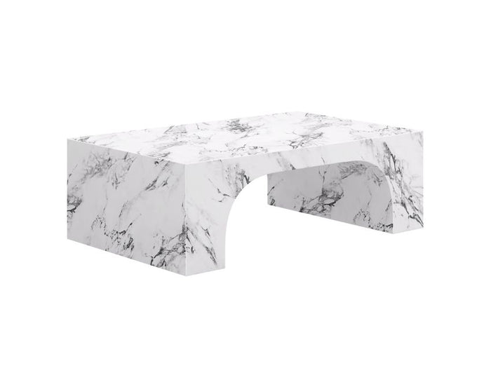 Atticus Bulgari White Arched Rectangular Coffee Table
