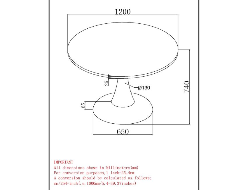 Zilo 48" Dining table