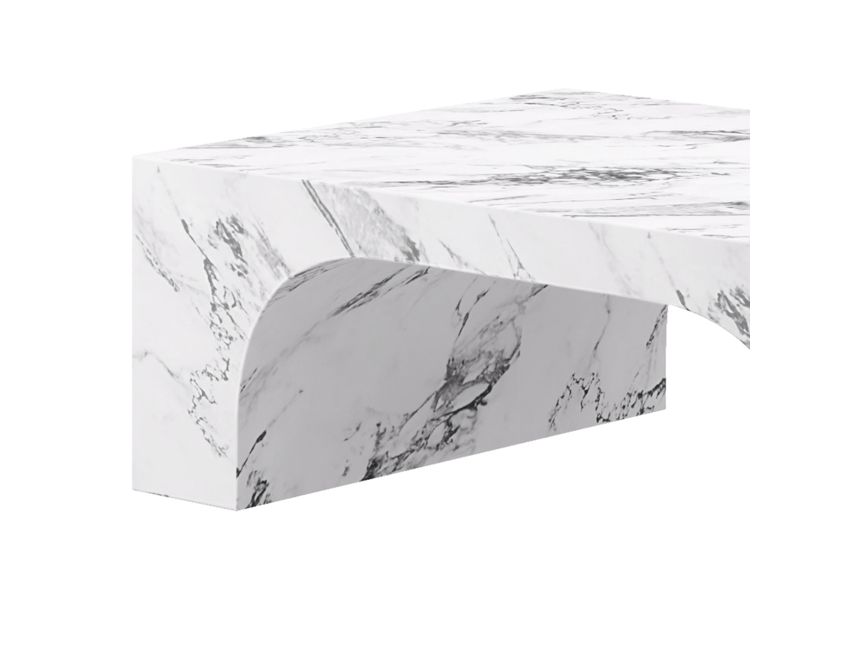 Atticus Bulgari White Arched Rectangular Coffee Table