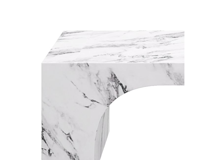 Atticus Bulgari White Arched Rectangular Coffee Table