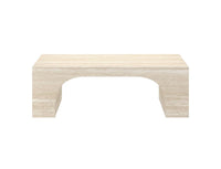 Atticus Travertine Arched Rectangular Coffee Table