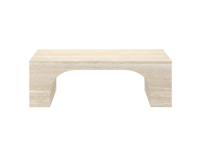 Atticus Travertine Arched Rectangular Coffee Table