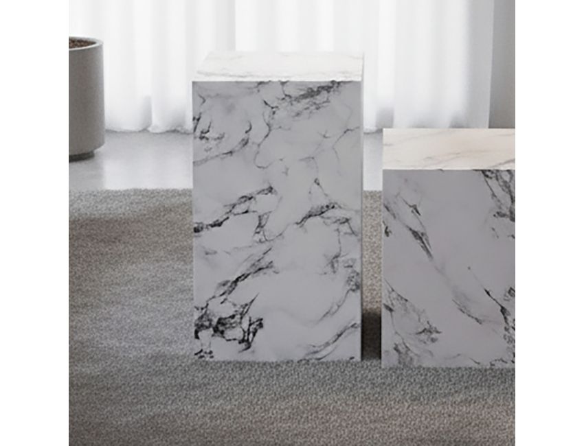 Artemis Bulgari White Tall accent table