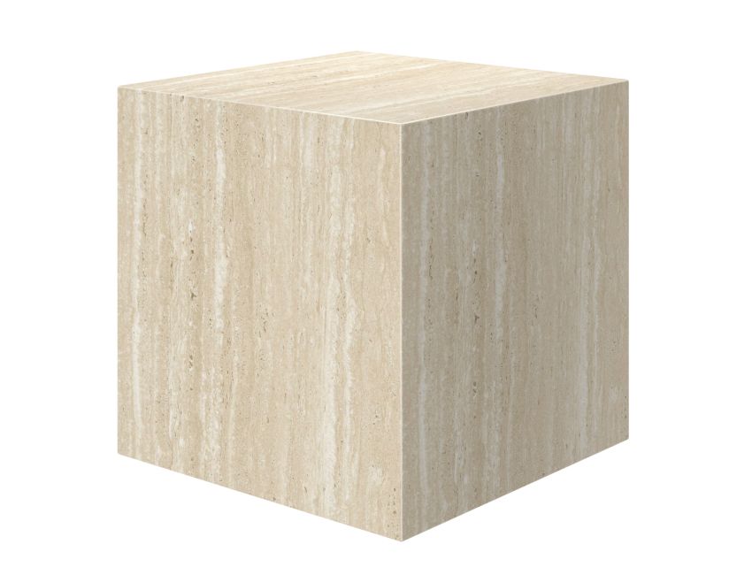 Artemis Contract Grade Square Accent Table in Travertine