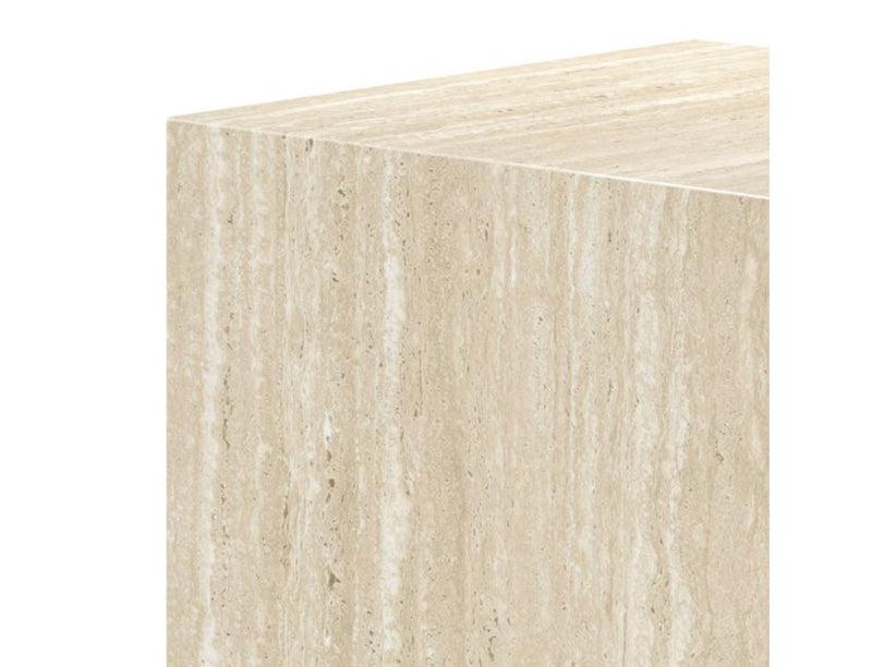 Artemis Contract Grade Square Accent Table in Travertine