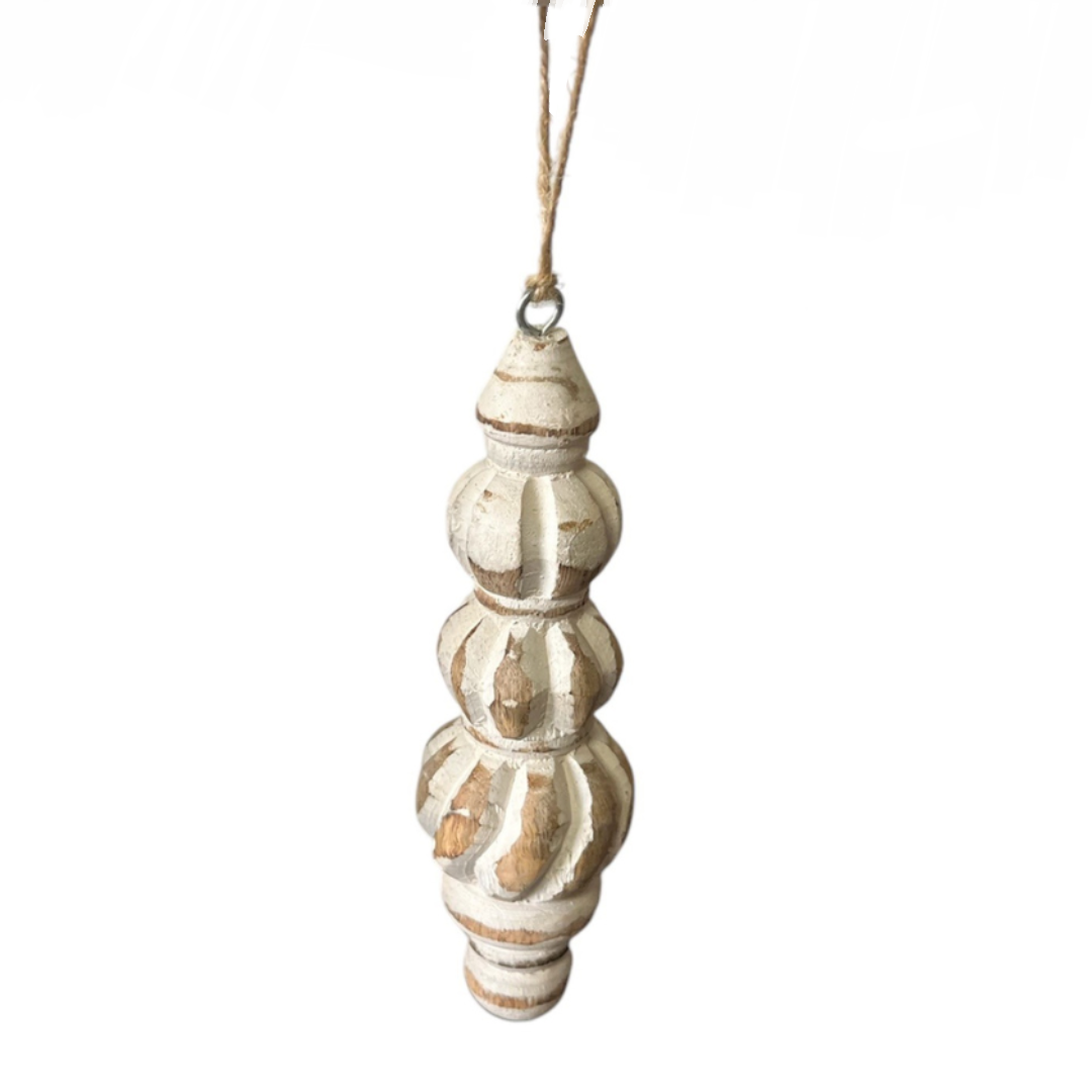 Carved Ornaments  set of 4
