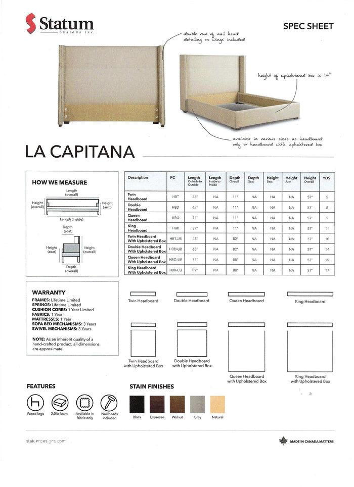 La Capitana Headboard/Upholstered Bed