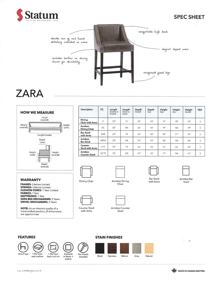 Zara Stool w/arms